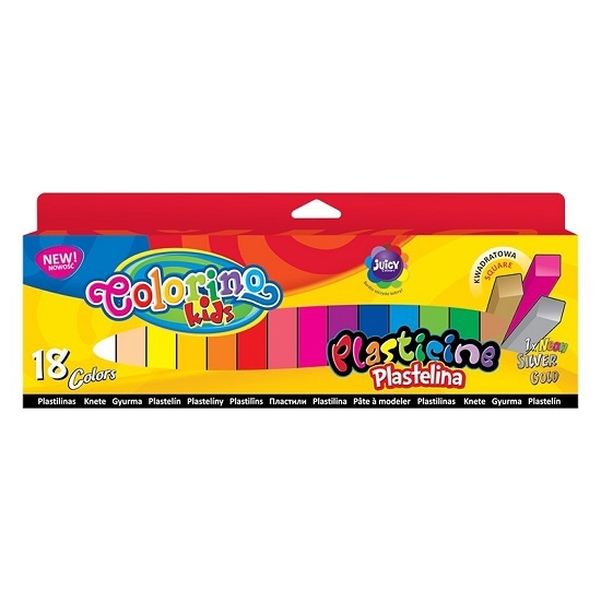 Plastelina kwadratowa Colorino Kids, 18 kolorów (42659PTR)